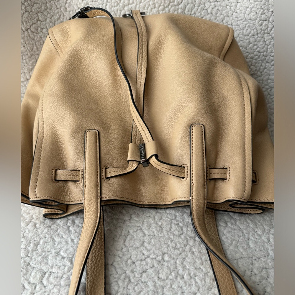 Calvin Klein Rudy Nude Pebble Leather Bucket Tote - Picture 5 of 11